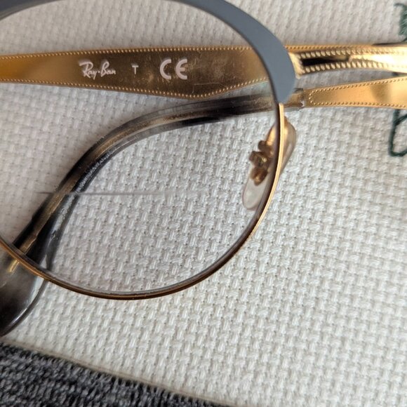 Ray Ban RB3545V 2913 Gold Grey Round Modern Eyeglasses FRAMES 49 20 140 & Case - Picture 5 of 10